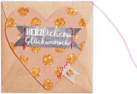 Mini Herz Kärtchen – HERZlichen Glückwunsch