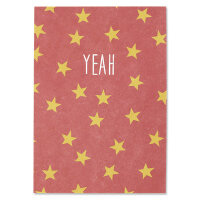 Postkarte mit Sternchen – Yeah, altrosa