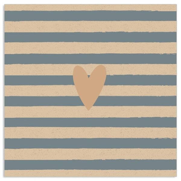 Servietten Organics – Herz Streifen, Grau