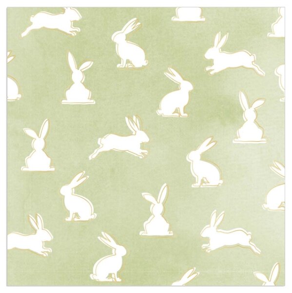 Servietten – Hasen grafisch, Apfelgrün