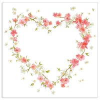 Servietten – Blütenherz, weiß