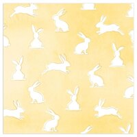 Servietten – hoppelnde Hasen, sonnengelb