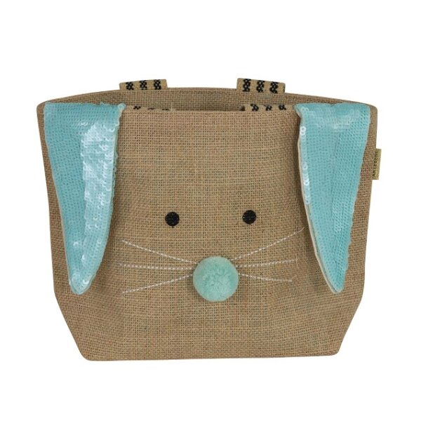 Geschenktasche Jute Hase Blau