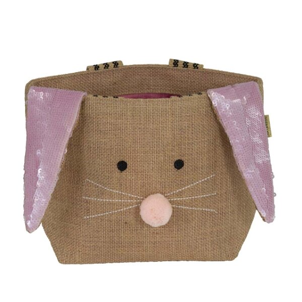Geschenktasche Jute Hase Rosa