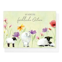 Doppelkarte Schafe Frohe Ostern
