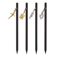 Bleistift schwarz mit Meerestieren