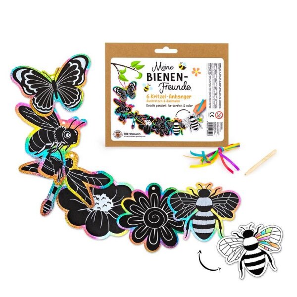Meine Bienenfreunde - 6 Kritzel-Anhänger