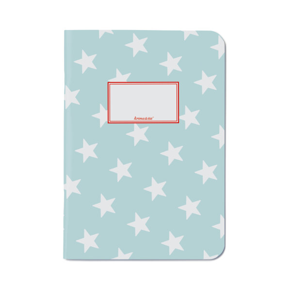 Notizheft A5 kariert Sterne türkis
