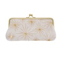 Kosmetiktasche Baumwollsamt Clip creme mit goldfarbenen...