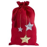 XL-Geschenksack Weihnachten Jute Rot