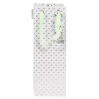 Flaschentasche Hochzeit Miniherzen Weiß