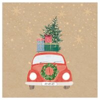 Serviette  Weihnachtsauto