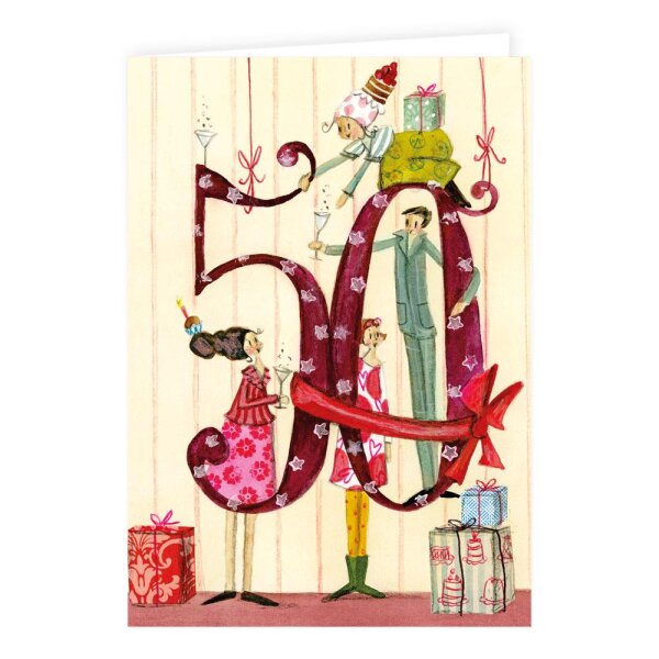 Doppelkarte zum 50. Geburtstag