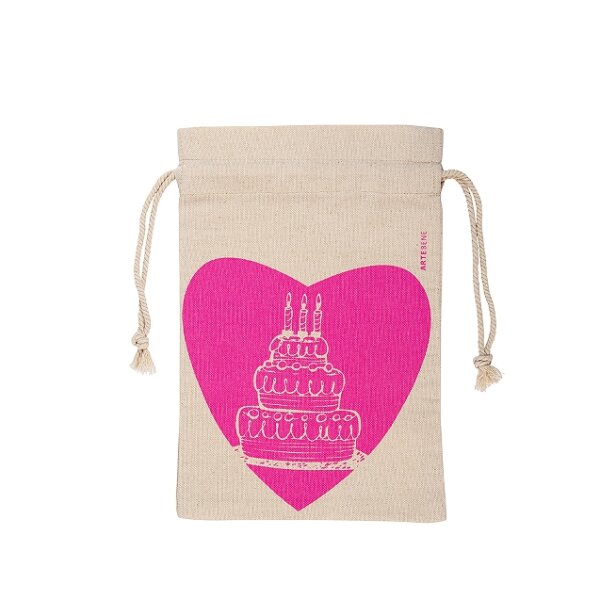 Geschenksack Baumwolle ORGANICS Torte Herz