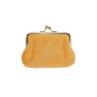 Clipbörse Samt gelb Herzen