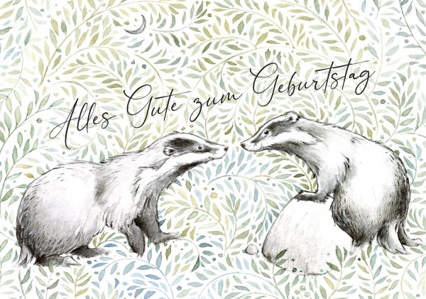 Doppelkarte Dachspärchen