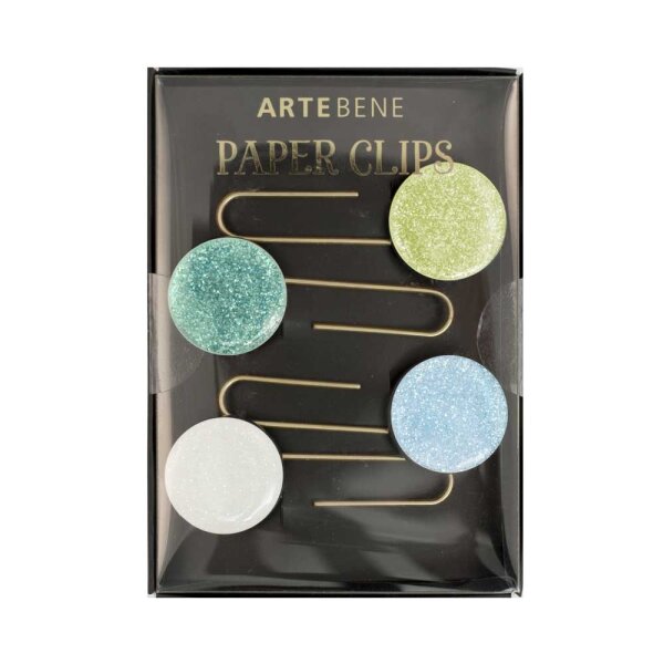 Büroklammern /Lesezeichen 4er Set Glitter
