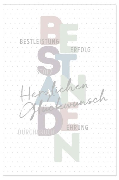 Glückwunschkarte Prüfung Bestanden