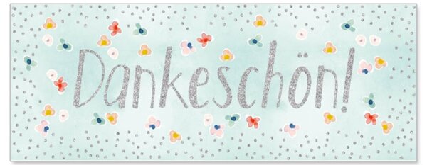 Grußkarte DIN lang Dankeschön Blümchen