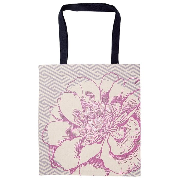 Shopper Blüte Pailletten Pink