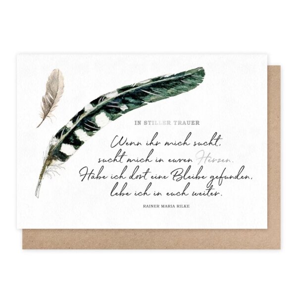 Doppelkarte Trauer "Wenn ihr mich sucht..."