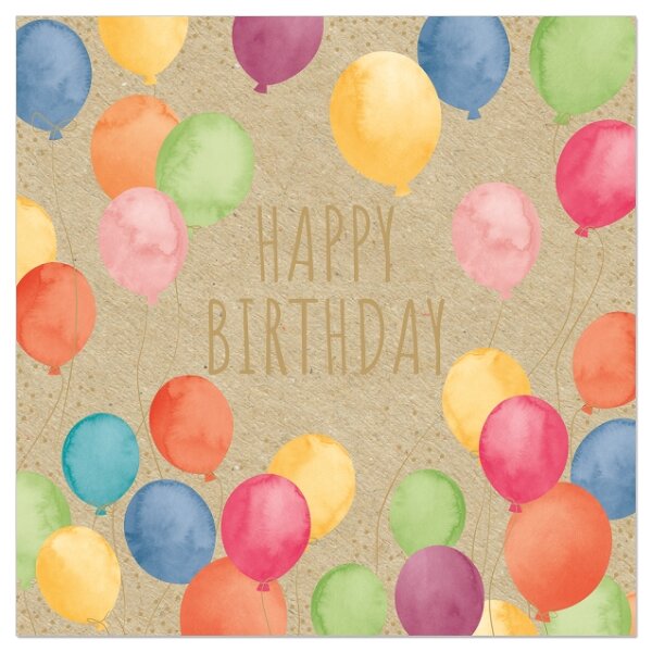 Servietten Organics – Happy Birthday Luftballons