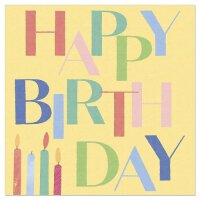 Serviette Happy birthday Ballon gelb
