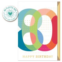 Klappkarte Präge/80. Geburtstag