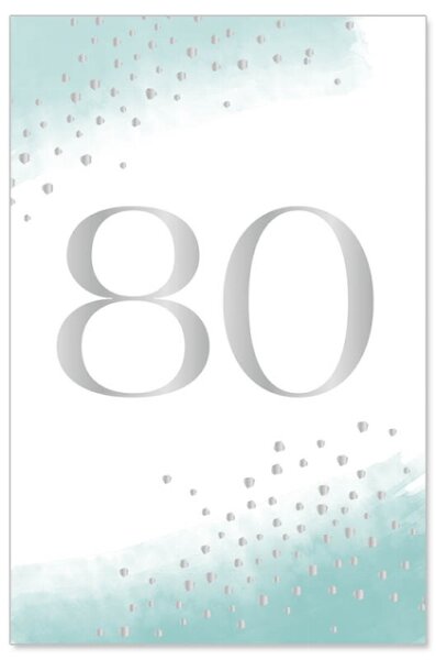 Klappkarte Präge/80. Geburtstag Konfetti