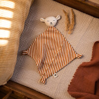 Kuscheltuch Lamm Honig natur gestreift