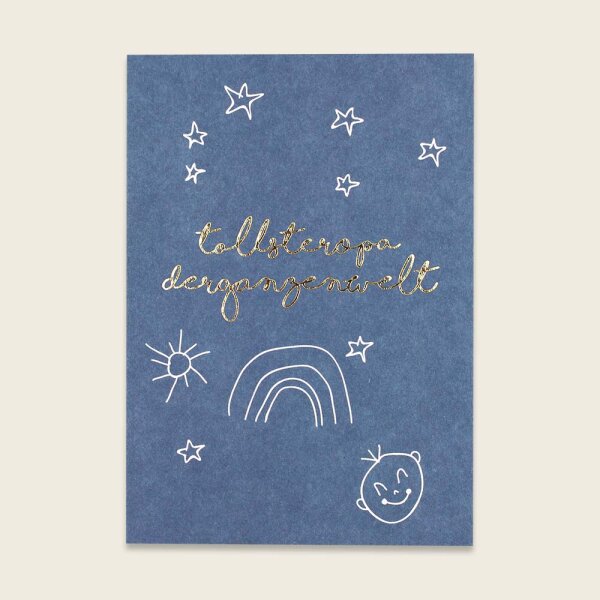 Postkarte mit Goldeffekten – Tollster Opa der ganzen Welt