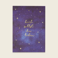 Postkarte Sternenhimmel mit Goldeffekt – Hoch...