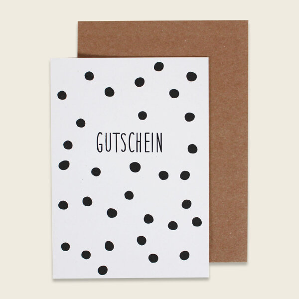 Klappkarte “Gutschein”, schwarze Punkte