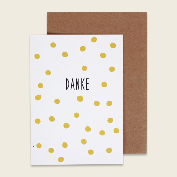 Klappkarte “Danke”, Punkte gelb
