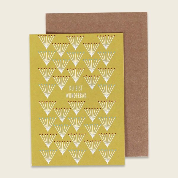 Klappkarte Strauss gelb “Du bist Wunderbar”