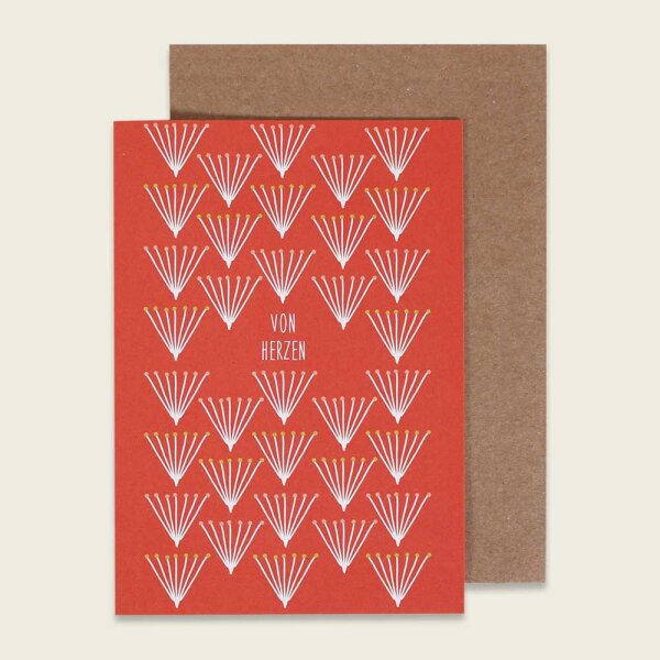 Klappkarte Strauss rot “Von Herzen”