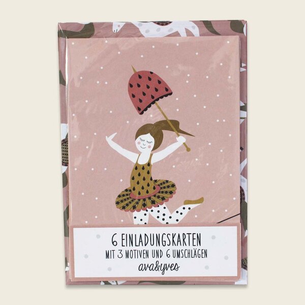 Einladungskarten-Set Zirkusmädchen