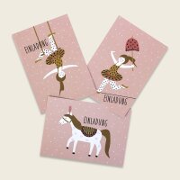 Einladungskarten-Set Zirkusmädchen