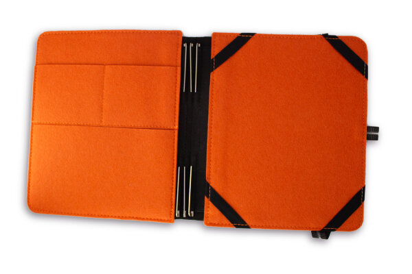 TB iPad Leder/Filz +3Klammern – orange