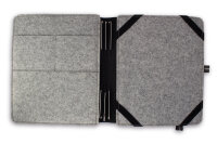 TB iPad Leder/Filz +3Klammern – grau