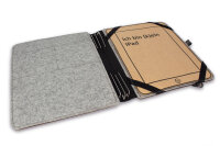 TB iPad Leder/Filz +3Klammern – grau