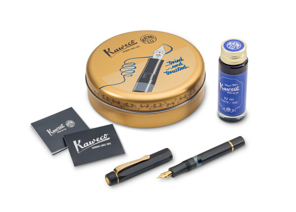 Kaweco Kolbenfüllhalter AL Black- Piston filler Set