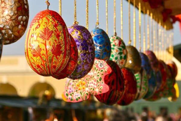 Osterei aus Holz groß