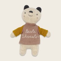 Bär "beste Schwester" mit T-shirt in rosa/gelb