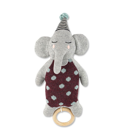 Strickspieluhr Elefant mit Hütchen