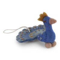 Filz blauer Pfau zum Aufhängen