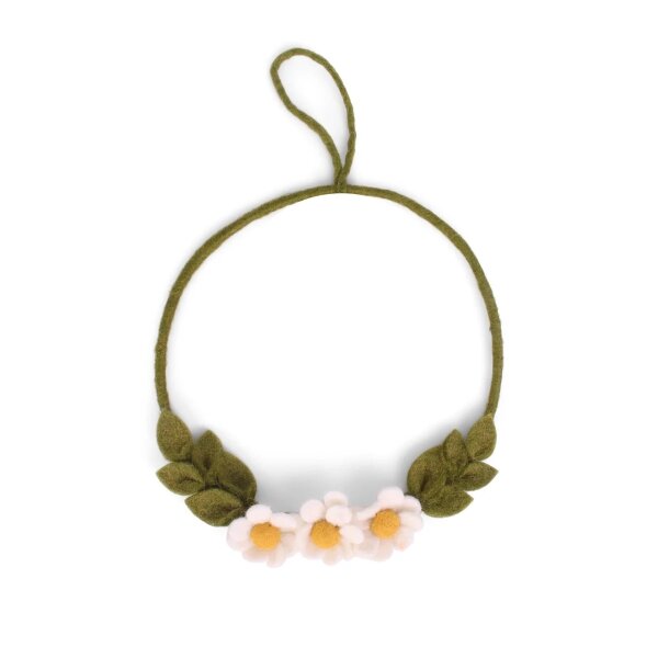 Filz Türkranz mit weißen Blüten