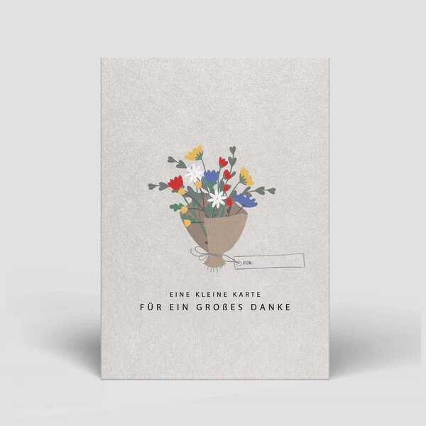 Postkarte Danke Blumenstrauß