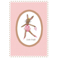 Karte mit Bügelbild Hase