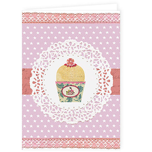 Karte mit Muffin (Lila)